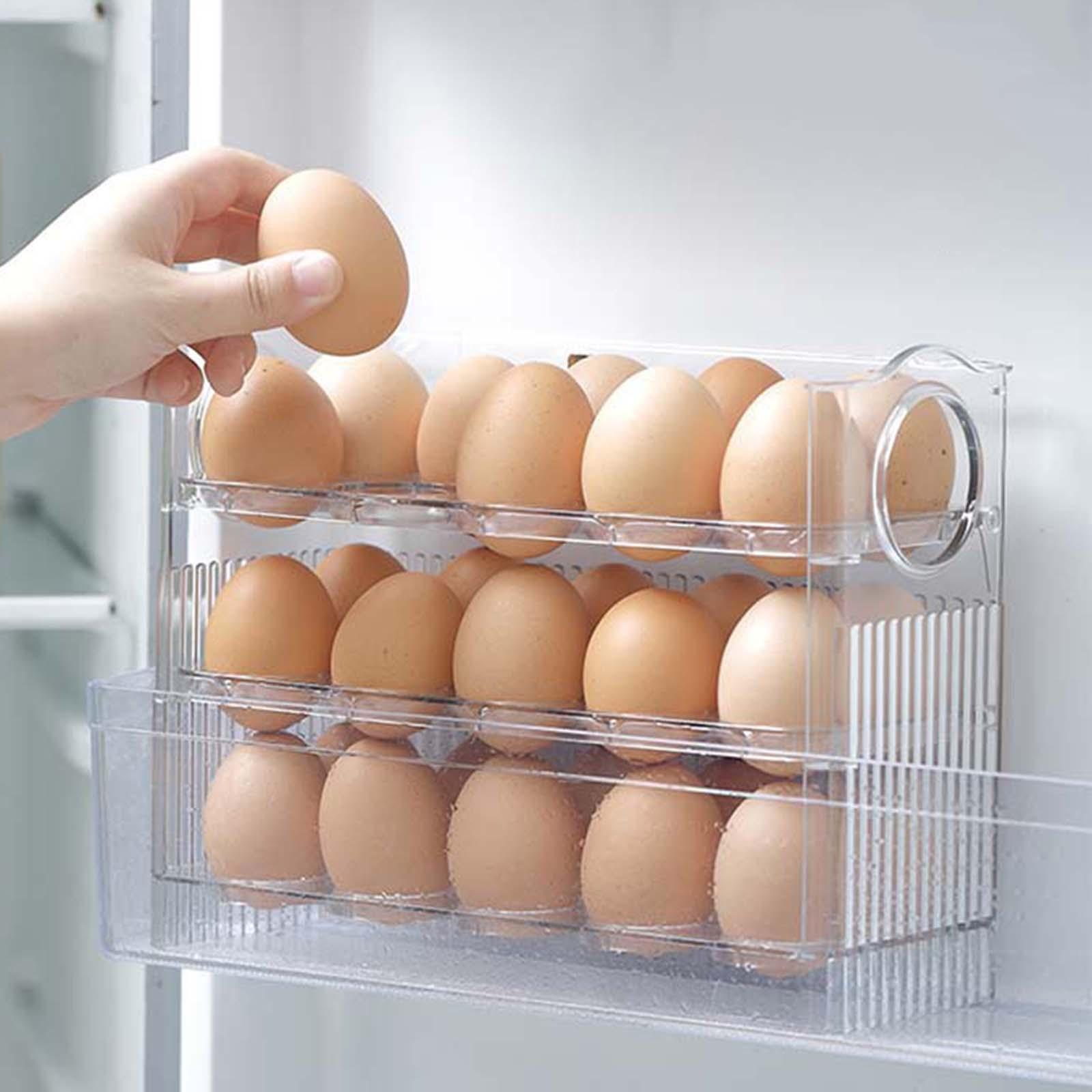 Egg Holder for Fridge,3 Layer  Fridge Egg Tray Container,Kitchen Countertop Fresh Egg Storage Container
