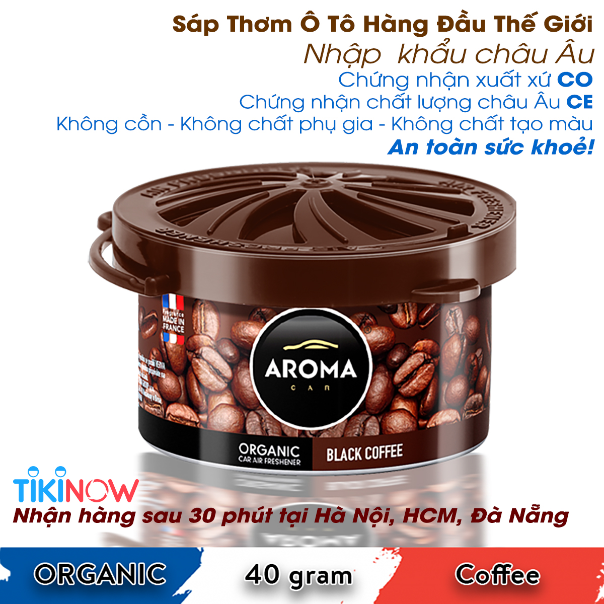 Sáp thơm ô tô Aroma Car Organic 40g - Black Coffee ( Cà phê)