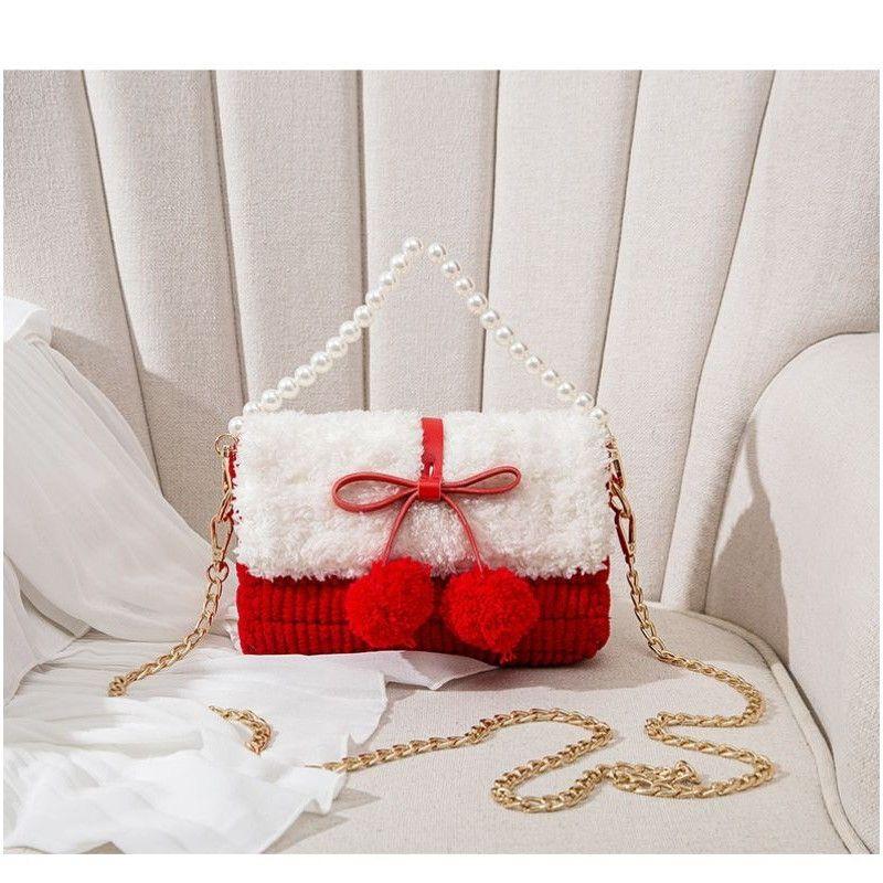 Túi tự đan len phối màu trái cherry - Set nguyên liệu tự làm - HÀNG SẴN