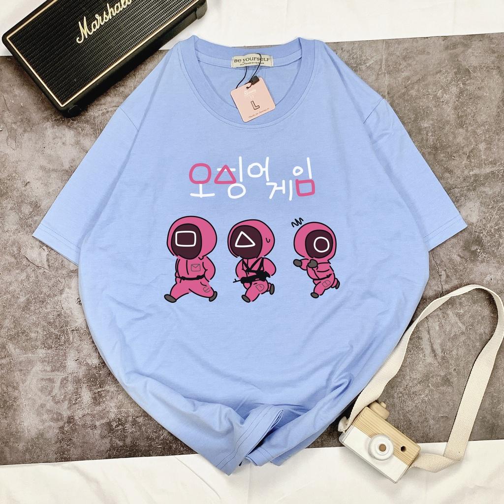 Áo thun SQUID GAME tay ngắn Be Yourself unisex size M L XL - CHIBI CHỮ HÀN TRÒ CHƠI CON MỰC
