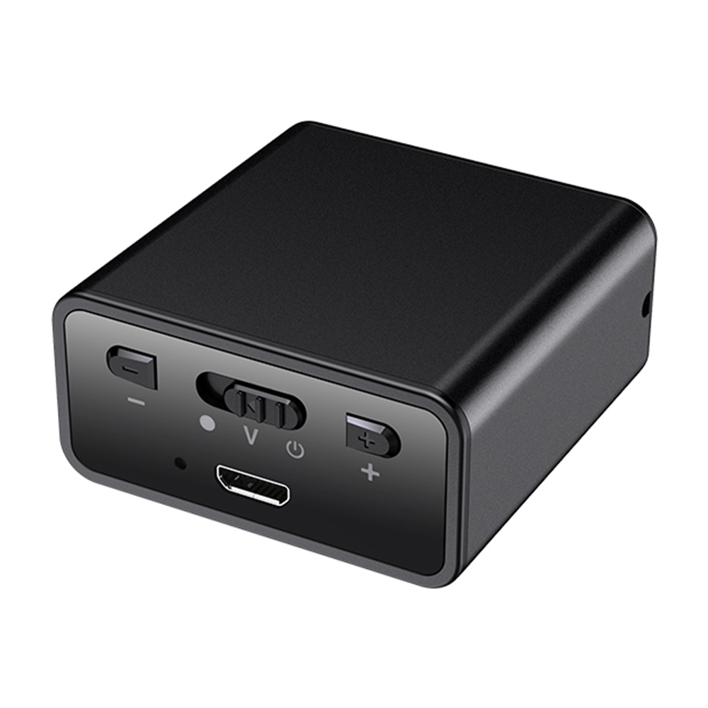 Máy ghi âm nhỏ Q65 Hình chữ nhật Dictaphone nghe nhạc MP3 Sạc USB phát lại giọng nói Đen