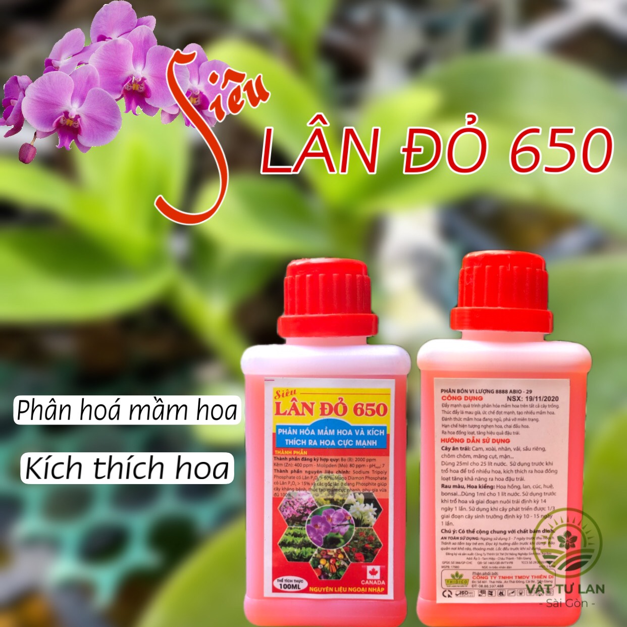 PHÂN BÓN LÁ SIÊU LÂN ĐỎ ĐẬM ĐẶC 650 - 100ml