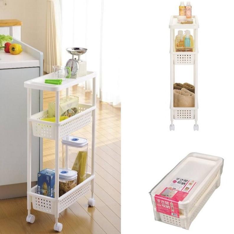 Kệ để đồ nhà bếp 3 tầng cao cấp có bánh xe