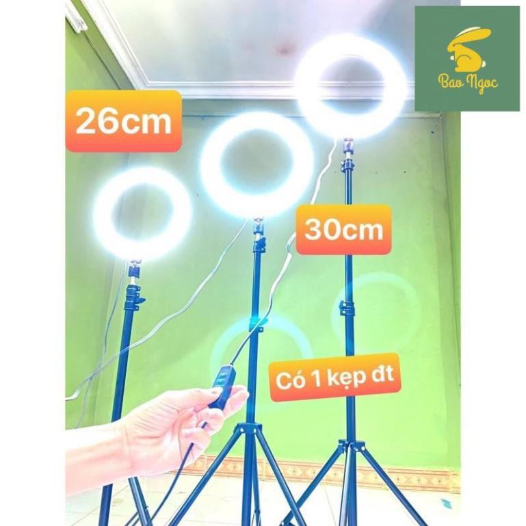 Đèn Livestream 26 30 36 45 54 cm đi kèm Chân đỡ đèn bằng sắt dài 2m1