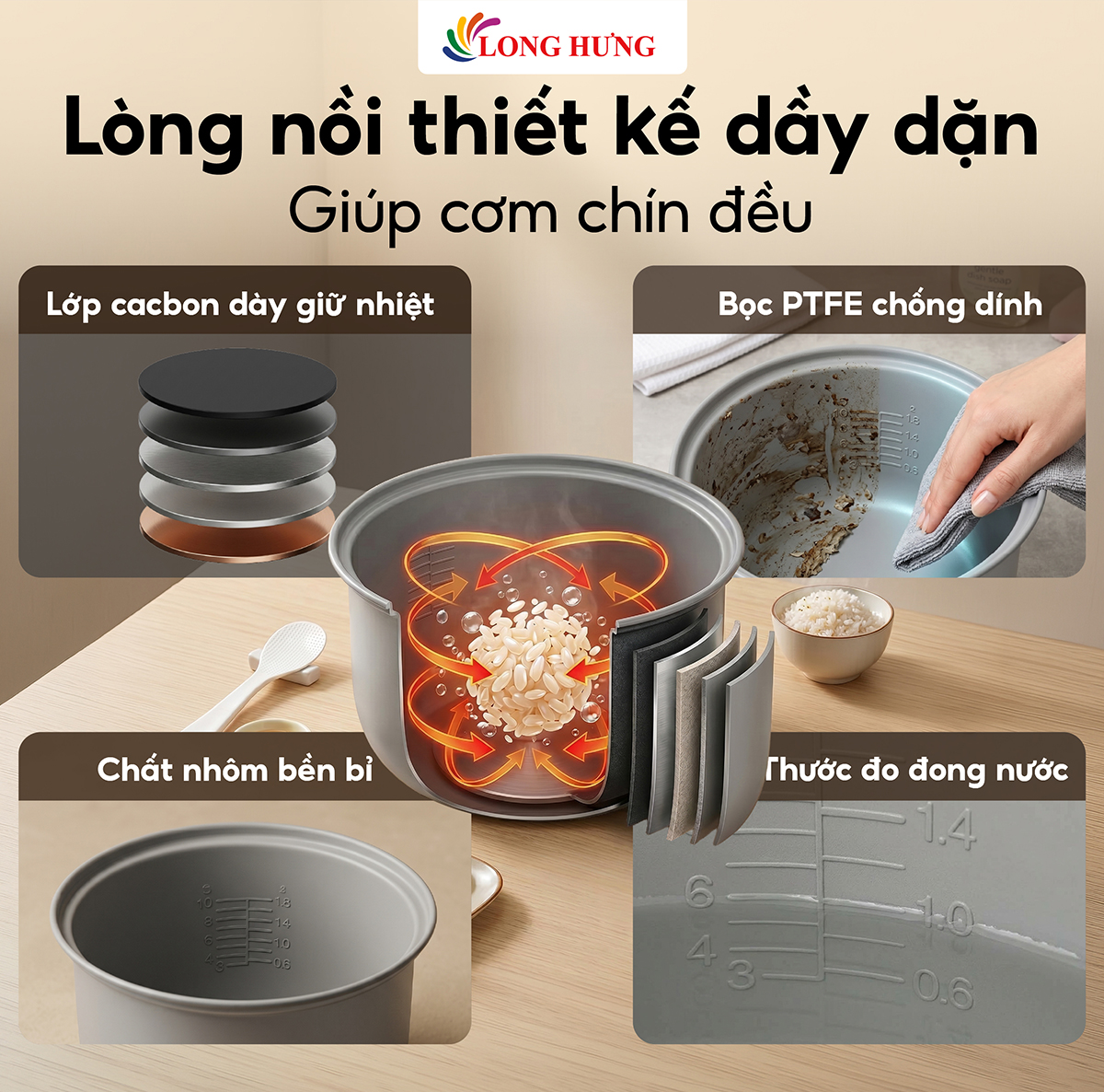 Nồi cơm điện tử Sharp 1.8 lít KS-PR18ETV - Hàng chính hãng