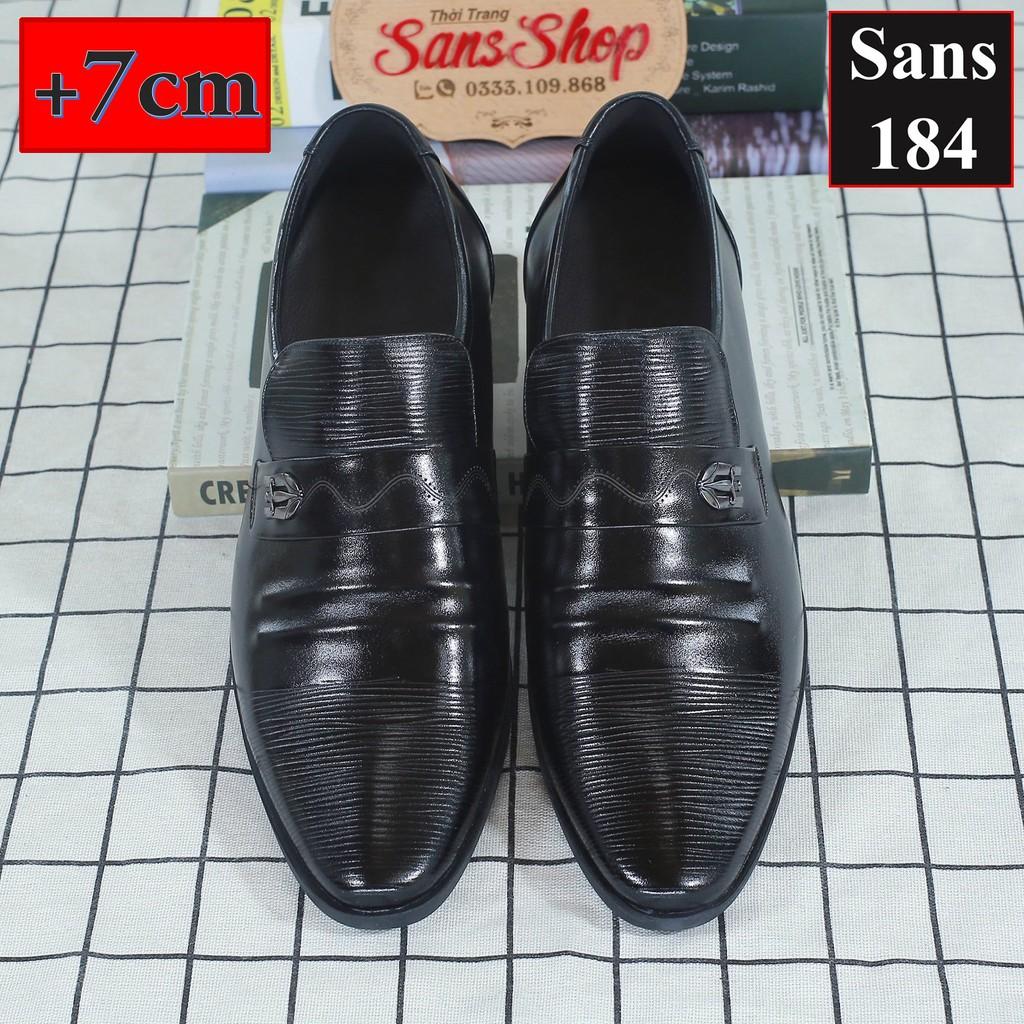 Giầy Tăng Chiều Cao Nam 7cm Da Bò - Giày Da Thật Tăng Chiều Cao 7cm Sans184