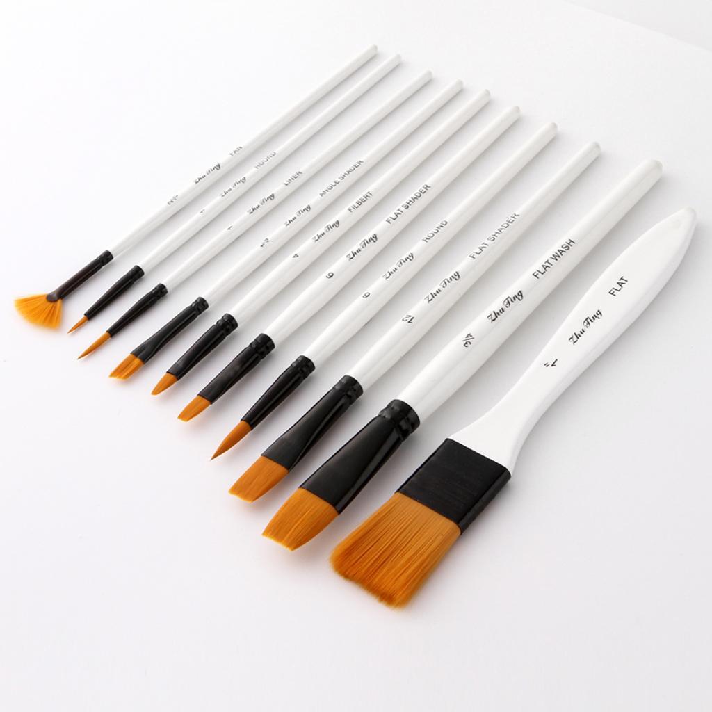 10x Art Painting Brushes Set Acrylic Oil Watercolor Paint Artist Paint Brush