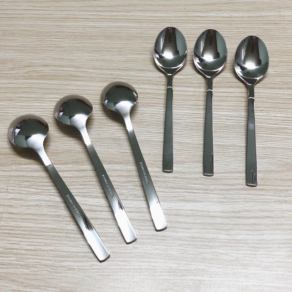 Muỗng trà cán vuông  - Thép không gỉ Inox Cao cấp - Kiểu dáng muỗng cafe dài 14cm