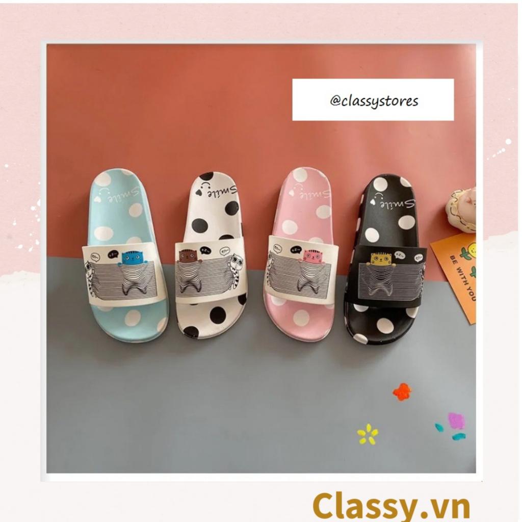 XẢ KHO Dép quai ngang nam nữ Classy họa tiết chấm bi đáng yêu, siêu êm, siêu bền G1120