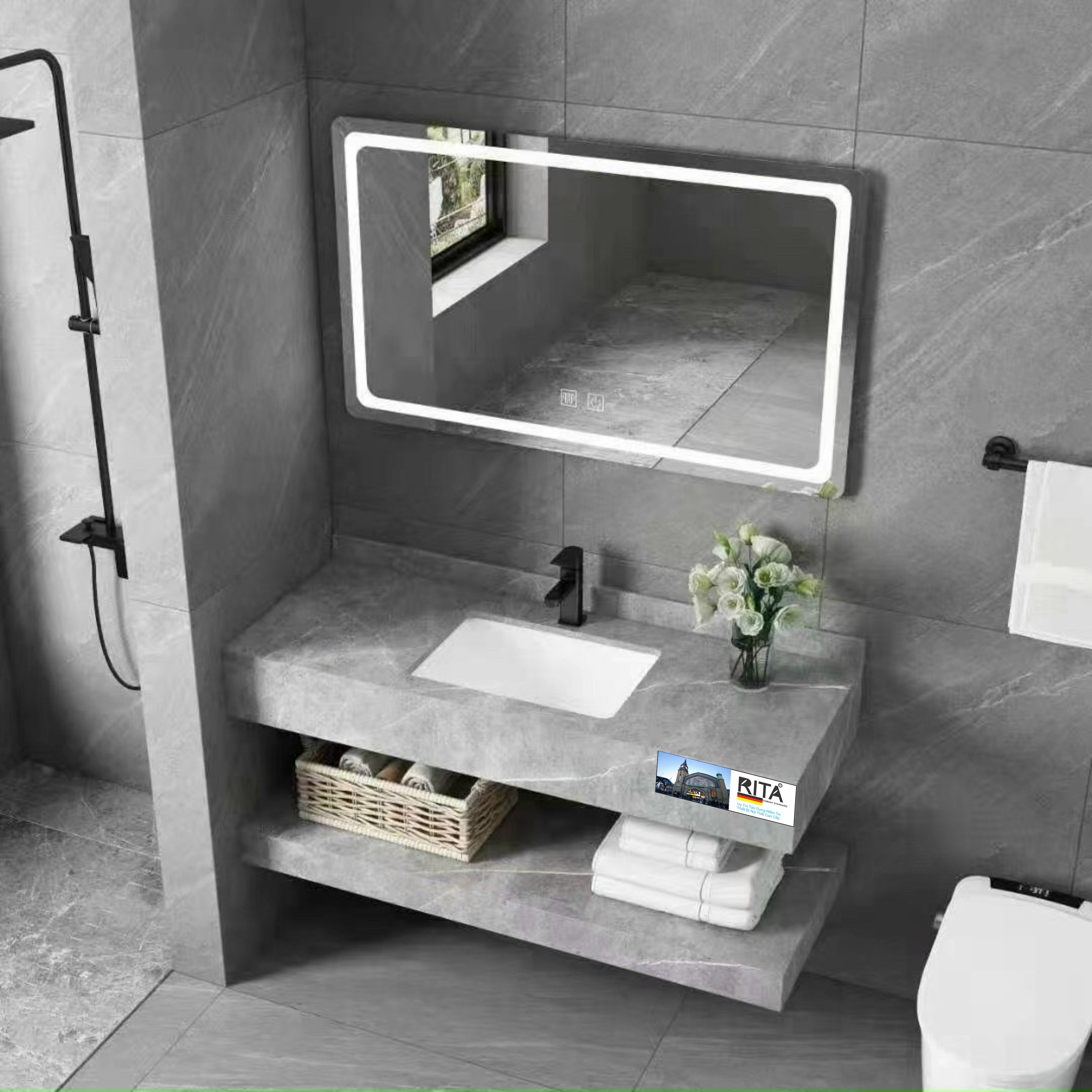 TỦ LAVABO BẰNG ĐÁ CHỐNG TRẦY XƯỚC VÀ THẤM NƯỚC