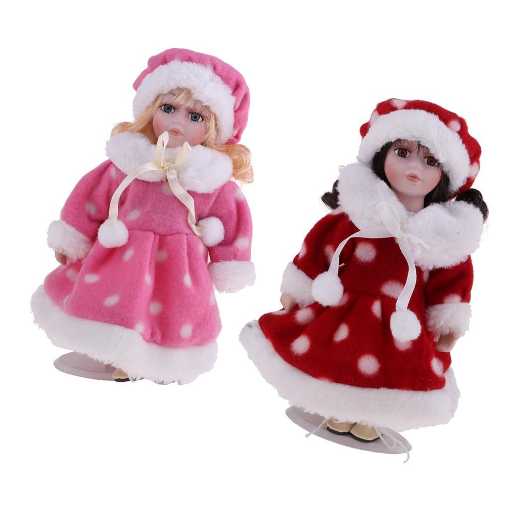 20cm Winter Girl Porcelain Doll With