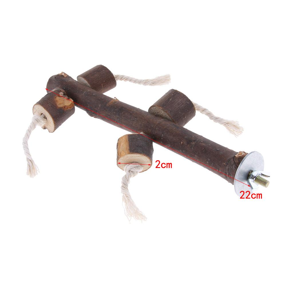 Wood Pet Parrot Stand Toy Parakeet Conure Perches for Bird Cage