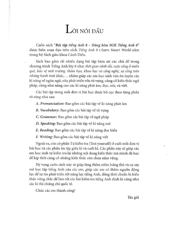 Sách - Bài Tập Tiếng Anh 8 Dùng Kèm SGK Tiếng Anh 8