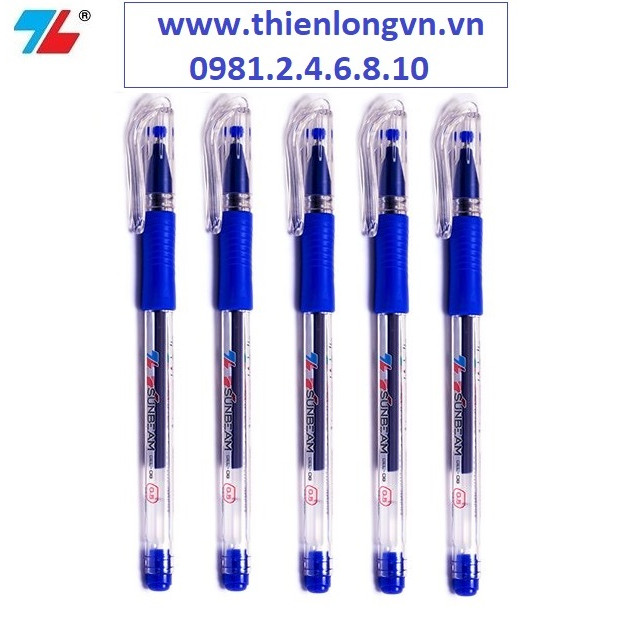 Combo 5 cây bút gel Thiên Long;  GEL-08 màu xanh