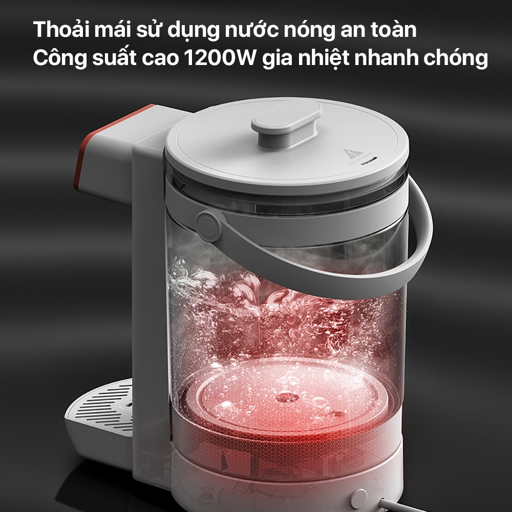 Bình thủy điện đun nước nóng đa năng chính hãng Deerma SH35W tích hợp khử nồng độ Clo, Công suất lớn - Hàng chính hãng