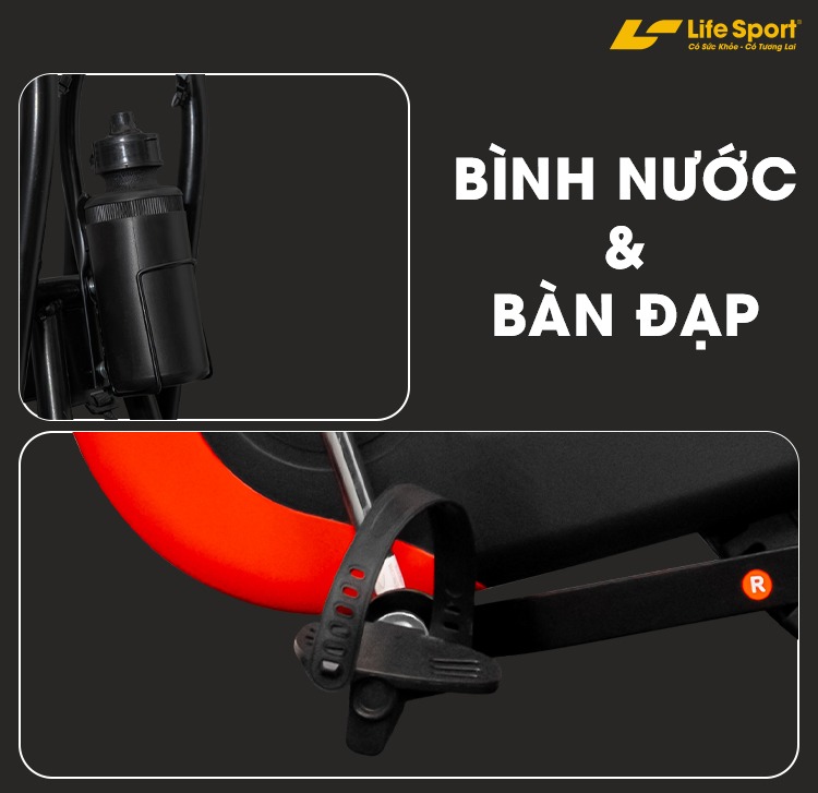 Xe Đạp Tập Thể Dục Giá Rẻ Lifesport LS-113, Xe Đạp Thể Dục Với Màn Hình Hiển Thị Nhịp Tim, Tốc Độ, Quãng Đường Đã Đạp