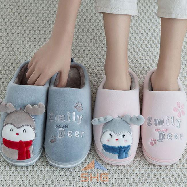 DÉP LÔNG UNISEX ULZZANG HOÀNG GIA, ĐẾ CAO SU CAO CẤP TUẦN LỘC 3D ĐÁNG YÊU