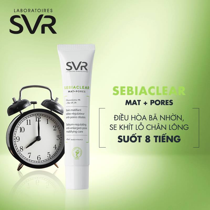 Kem dưỡng da làm giảm mụn SVR SEBIACLEAR Mat + Pores 40ml