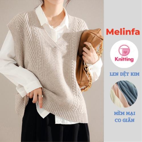 Áo len gile nữ len Cashmere siêu mềm mại giữ ấm co giãn mặc mùa thu đông mã VAA0478