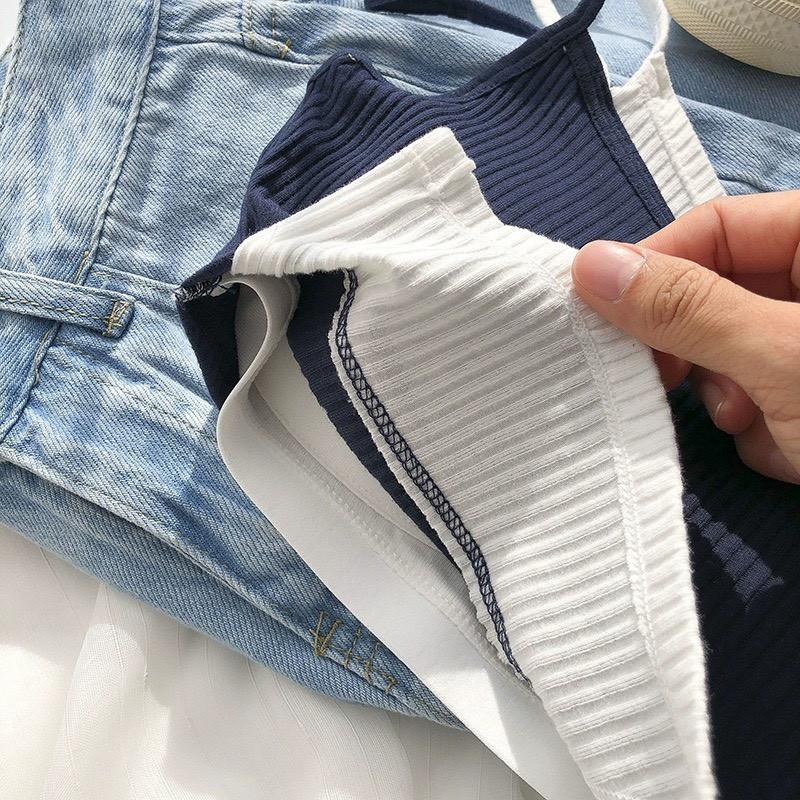 Áo bra không gọng mút liền dáng crotop thoáng mát phong cách Hàn quốc siêu xinh