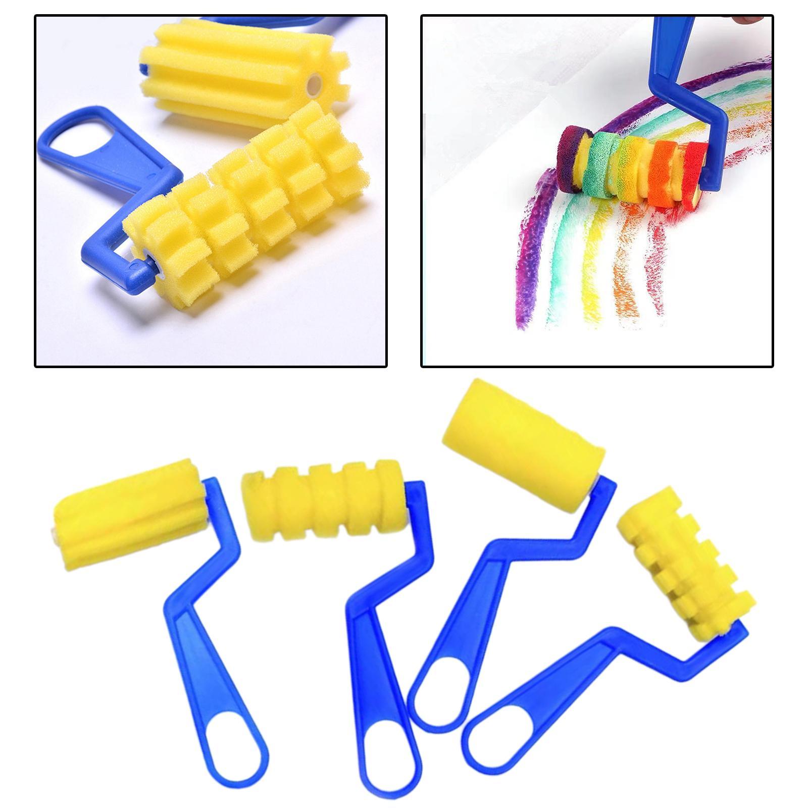 4x Sponge Painting Roller Brushes DIY Graffiti Tools Foam Paint Brushes