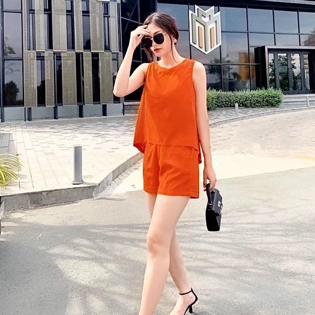 Set đồ bộ nữ mặc nhà, đi chơi chất liệu vải mềm nhẹ thoáng mát