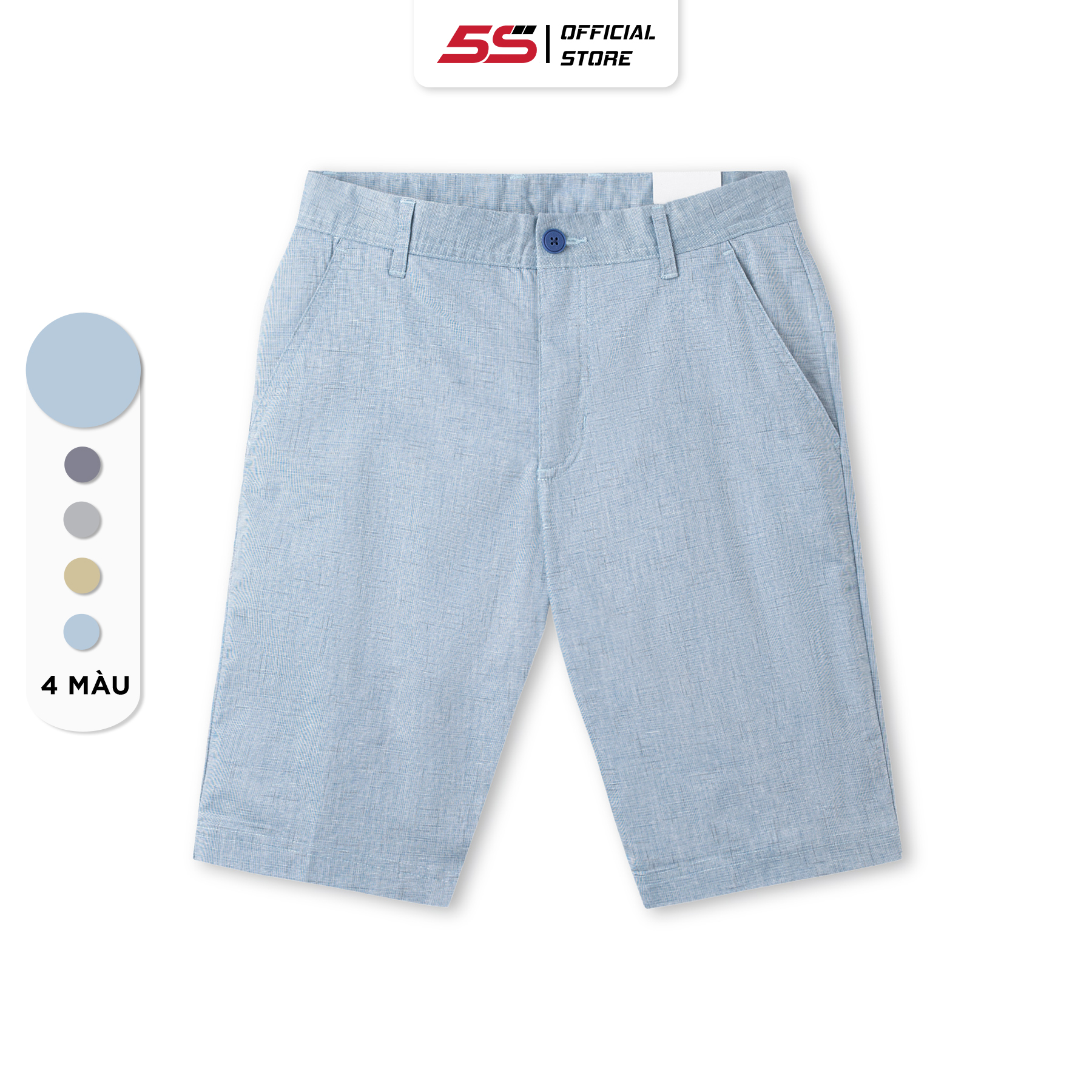 Quần Short Kaki Nam 5S PREMIUM, Chất Cotton Kaki Mềm, Thấm Hút, Mát, Giữ Phom, Thiết Kế In Họa Tiết Trẻ Trung (QSK23006)