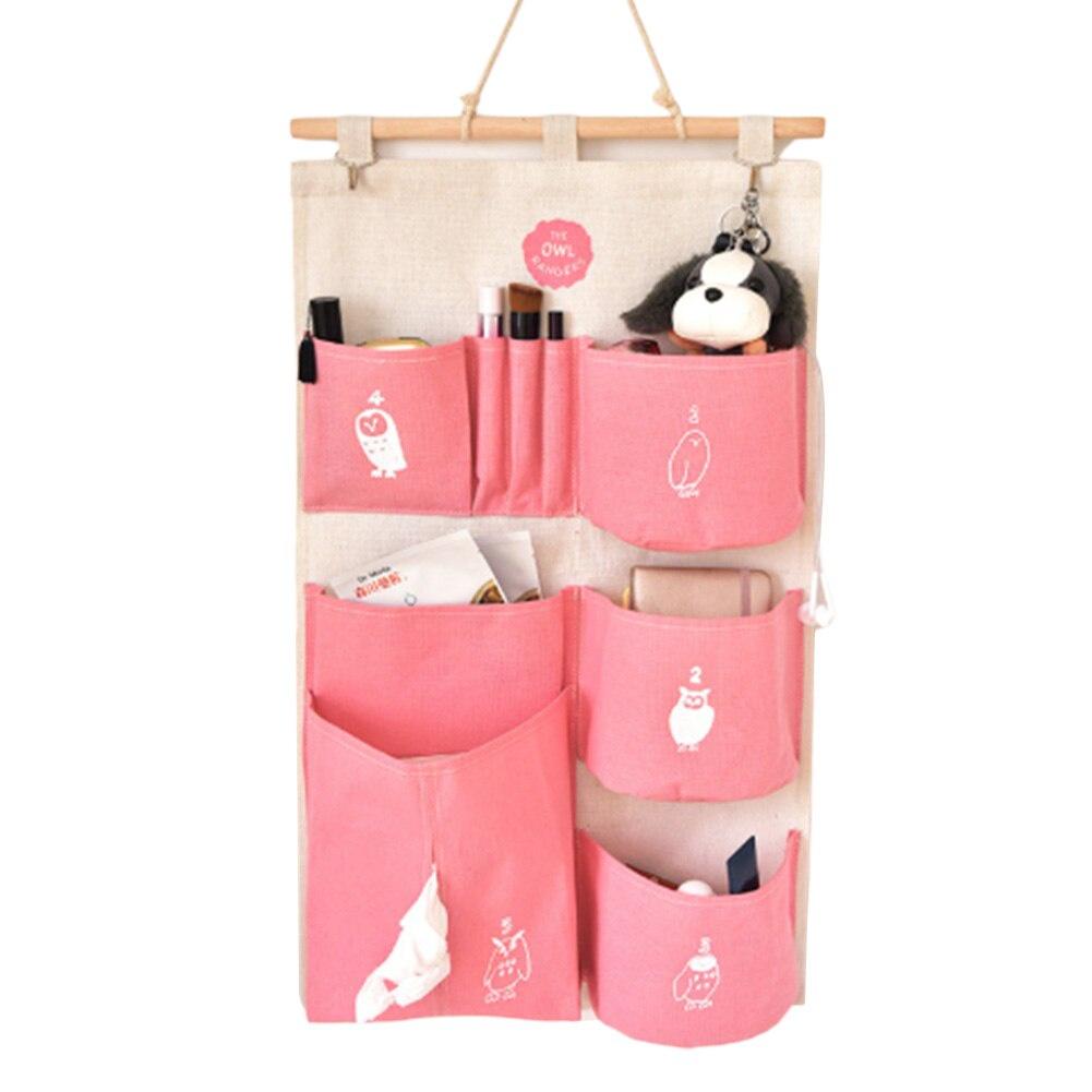 AA Wall Door Closet Hanging Storage Bag, Multi-Pocket Family Storage Bag, Cute Cartoon Design Storage Bag