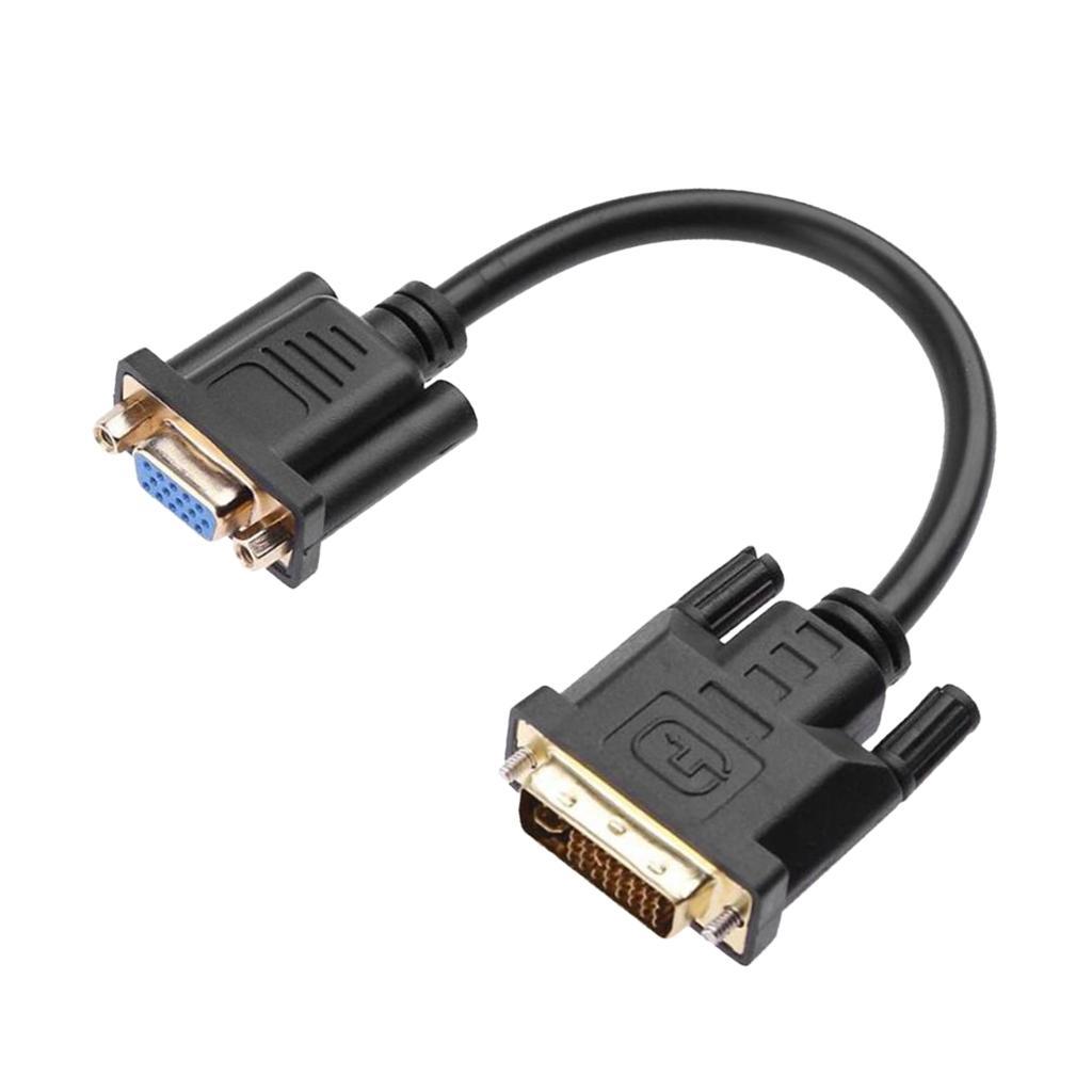 23cm DVI 24+5 Male to VGA Female M / F Adapter Cable Video Monitor Converter
