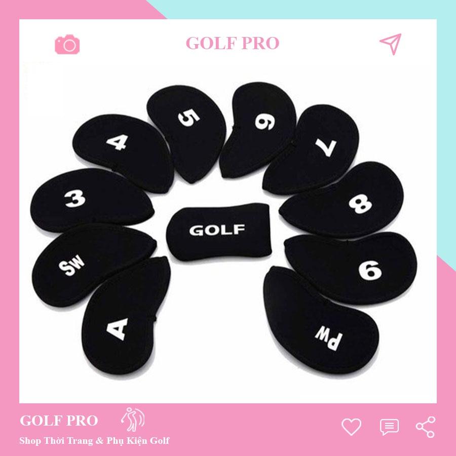 Bọc đầu gậy golf cover driver cho mọi loại gậy với chất liệu bằng cao su bảo vệ gậy 10 chiếc GOLF PRO BD004