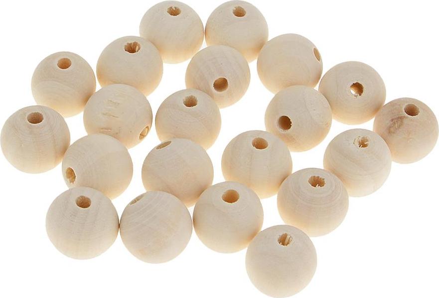 20 Pieces Round Wood Beads Loose Spacer Beads for Jewelry Crafting