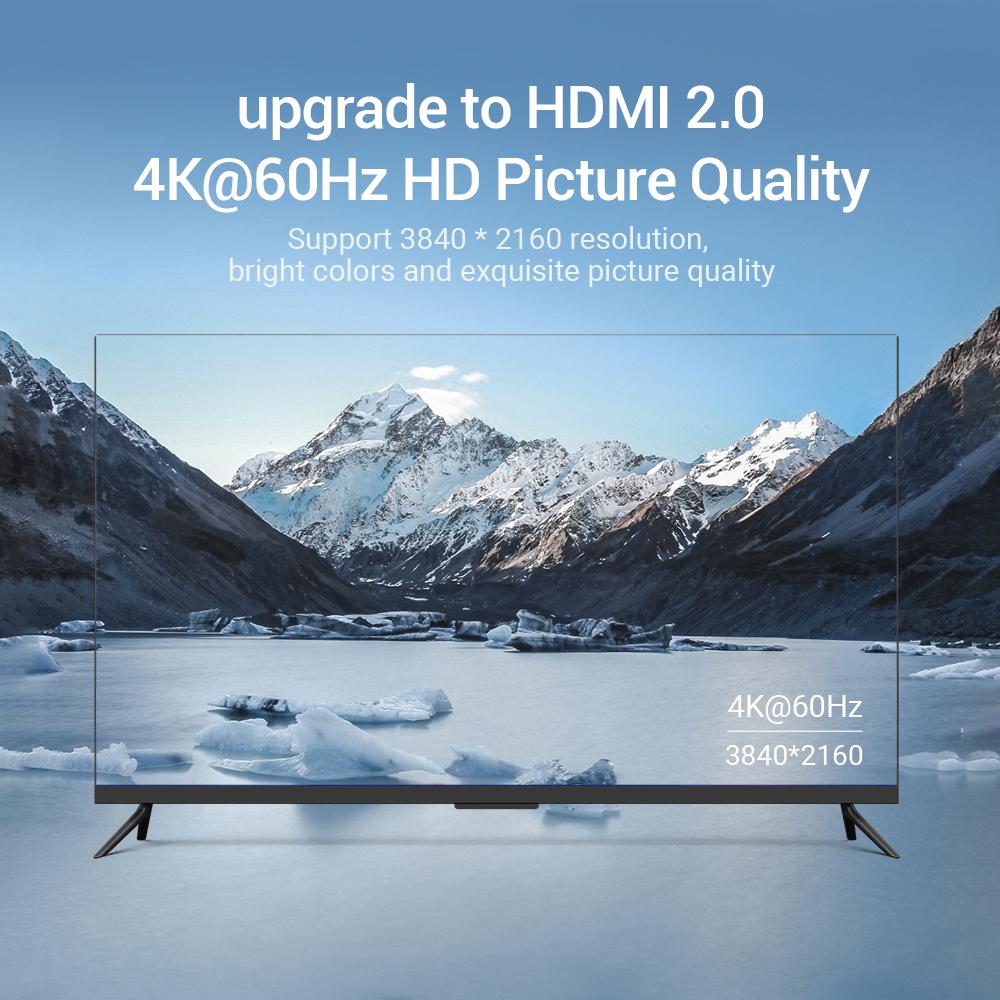 Bộ chia 4K HD HDMI 2.0 với Điều khiển từ xa cho Máy tính xách tay / Đầu DVD / PC / 4K