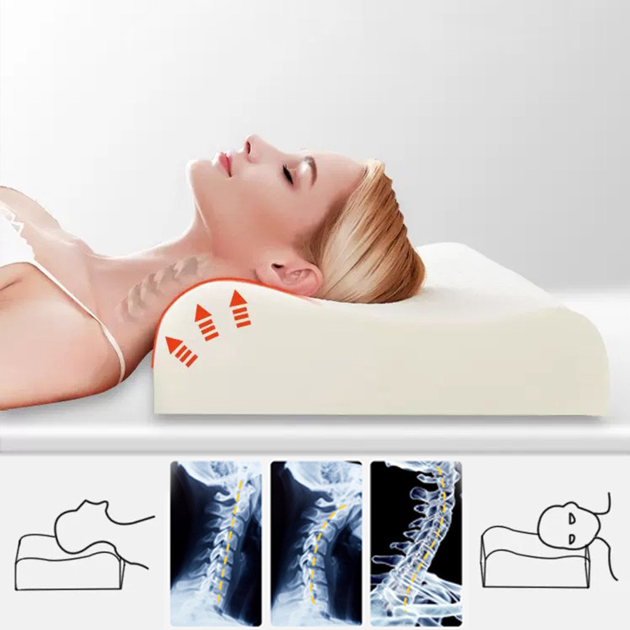 Gối cao su non người lớn lượn sóng cao cấp HERENA mềm mại sang trọng hỗ trợ ngủ ngon sâu giấc