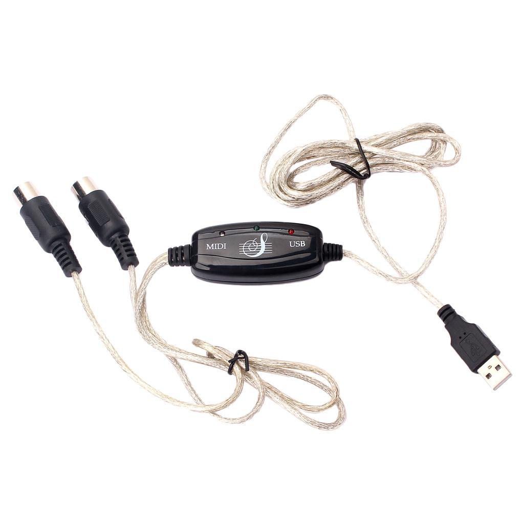 USB to MIDI Cable Converter PC to Music Keyboard for Laptop Computer Home Audio & Studio Adapter