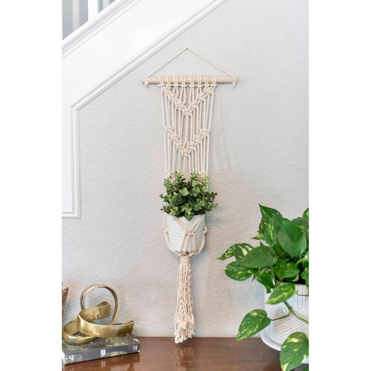 01 Dây treo chậu cây cảnh, dây trang trí macramé handmade. MN002
