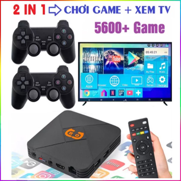 Máy Chơi Game Cầm Tay Điện Tử 4 Nút HDMI Không Dây Tích Hợp Hơn 5600+ Trò Chơi Cho PSP / PS1 / FC / NES (tặng chai dầu tràm Hoa Nén)