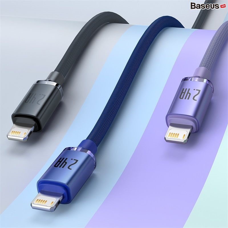 Cáp sạc nhanh, truyền dữ liệu tốc độ cao siêu bền Baseus Crystal (  USB A to Iphone )  - Hàng chinh Hãng - Hàng nhập Khẩu