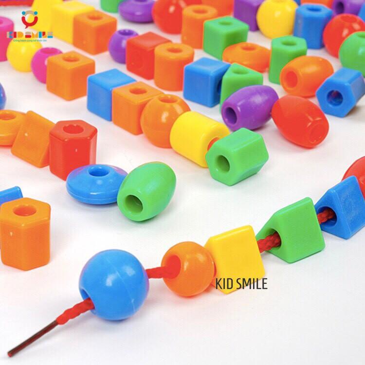 Đồ chơi trẻ em - Xâu 90 hạt ( kèm 3 dây xâu ) - DOZKIDZ