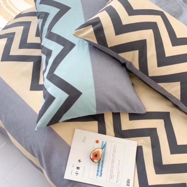 Set Chăn Ga Gối Cotton Living Hàng Nhập Khẩu Cao Cấp 4 Món Hoạ Tiết Độc Đáo