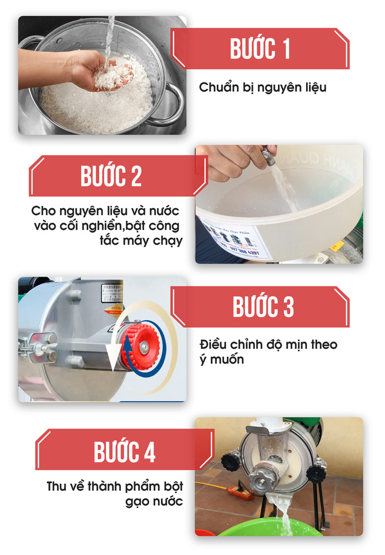 Máy xay bột gạo nước 1,5kW (chân thép) NEWSUN - Hàng chính hãng bảo hành 12 tháng