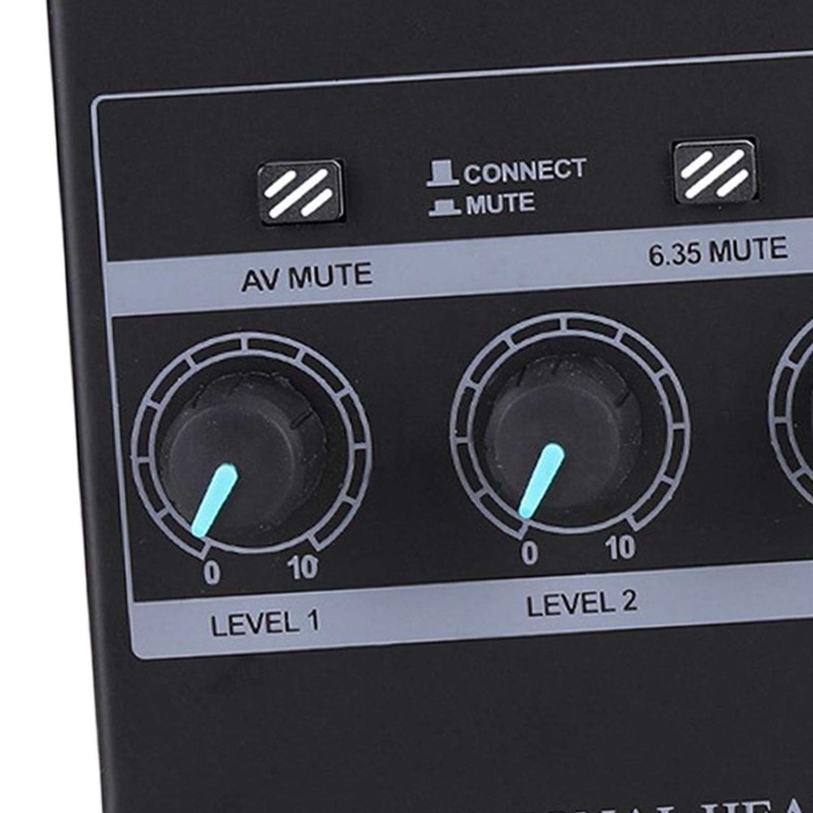 Headphone Amplifier Portable Compact RCA 6.35mm 3.5mm Input for Microphones