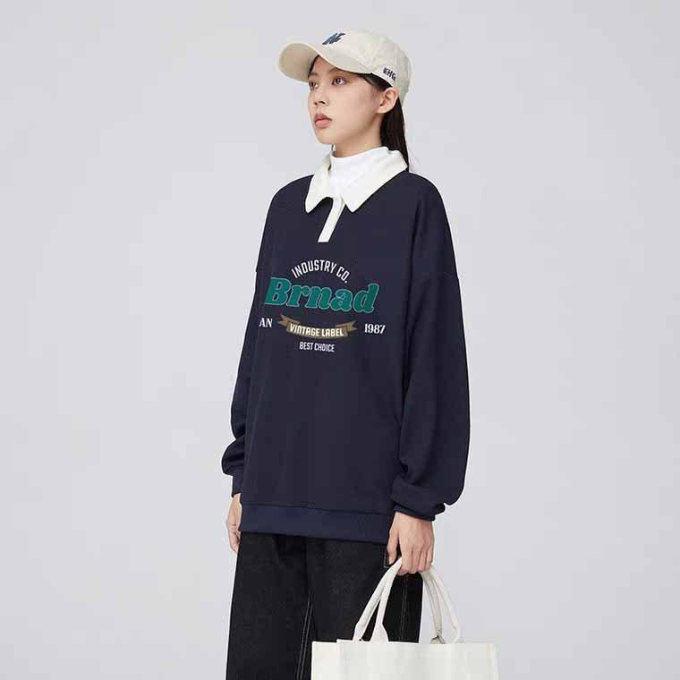 ÁO SWEATER POLO BRNAD CỔ BẺ FROM RỘNG KIỂU DÁNG BASIC THỜI TRANG G5