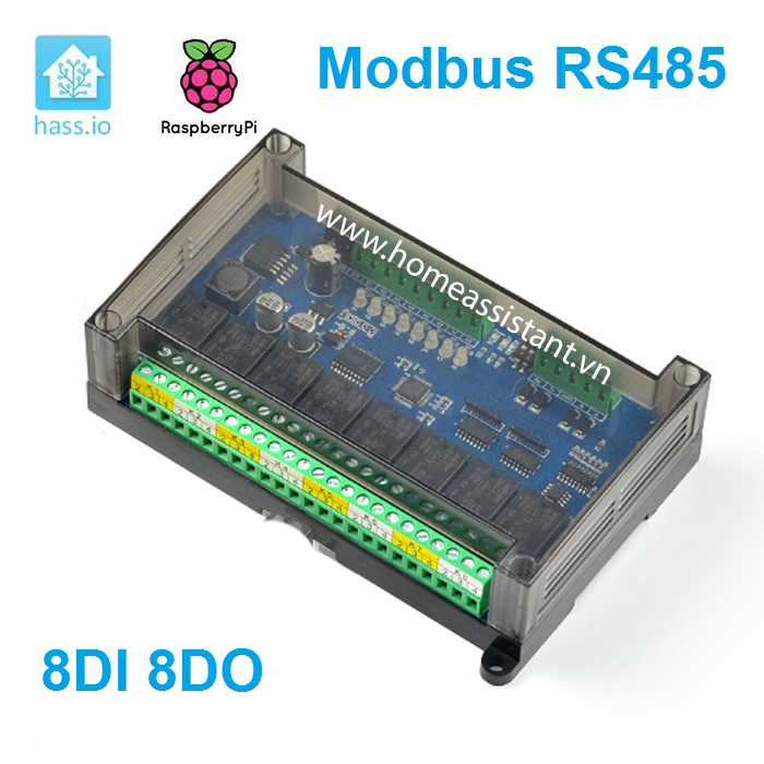 Công Tắc Điều Khiển Bật Tắt IO 8 Cổng Modbus RS485 BMS8 (Hỗ trợ Homeassistant)