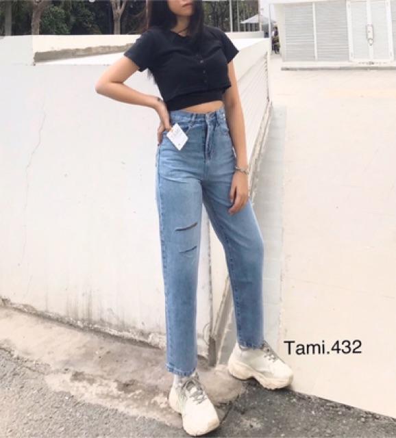 Quần Baggy Jean rách gối