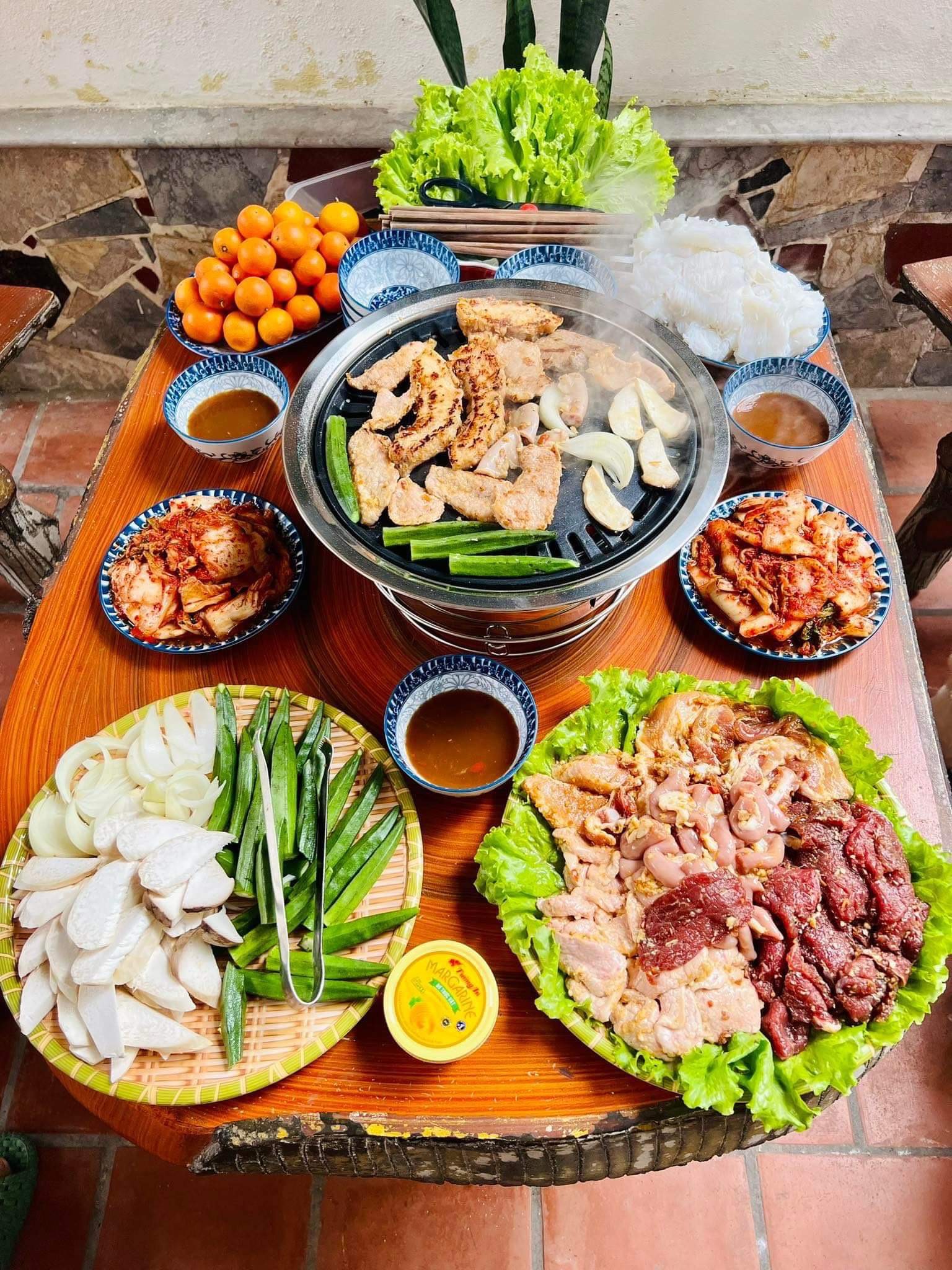 Bếp nướng than hoa không khói,lẩu nướng không khói, nhỏ gọn tiện dụng đủ bộ