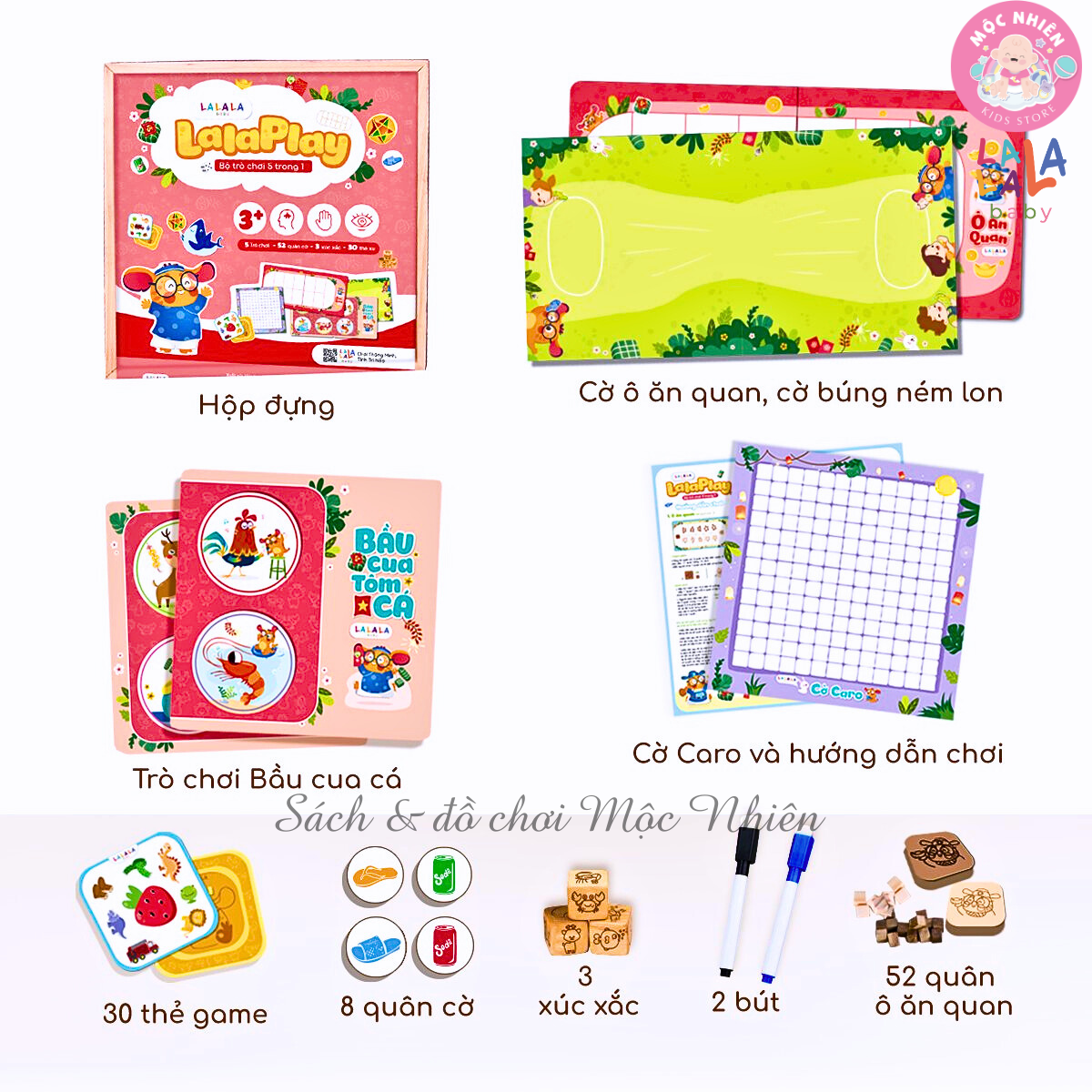 Đồ Chơi Board Game 5in1 Lalaplay - Trò Chơi Dân Gian Tết 2024 - Lalala baby