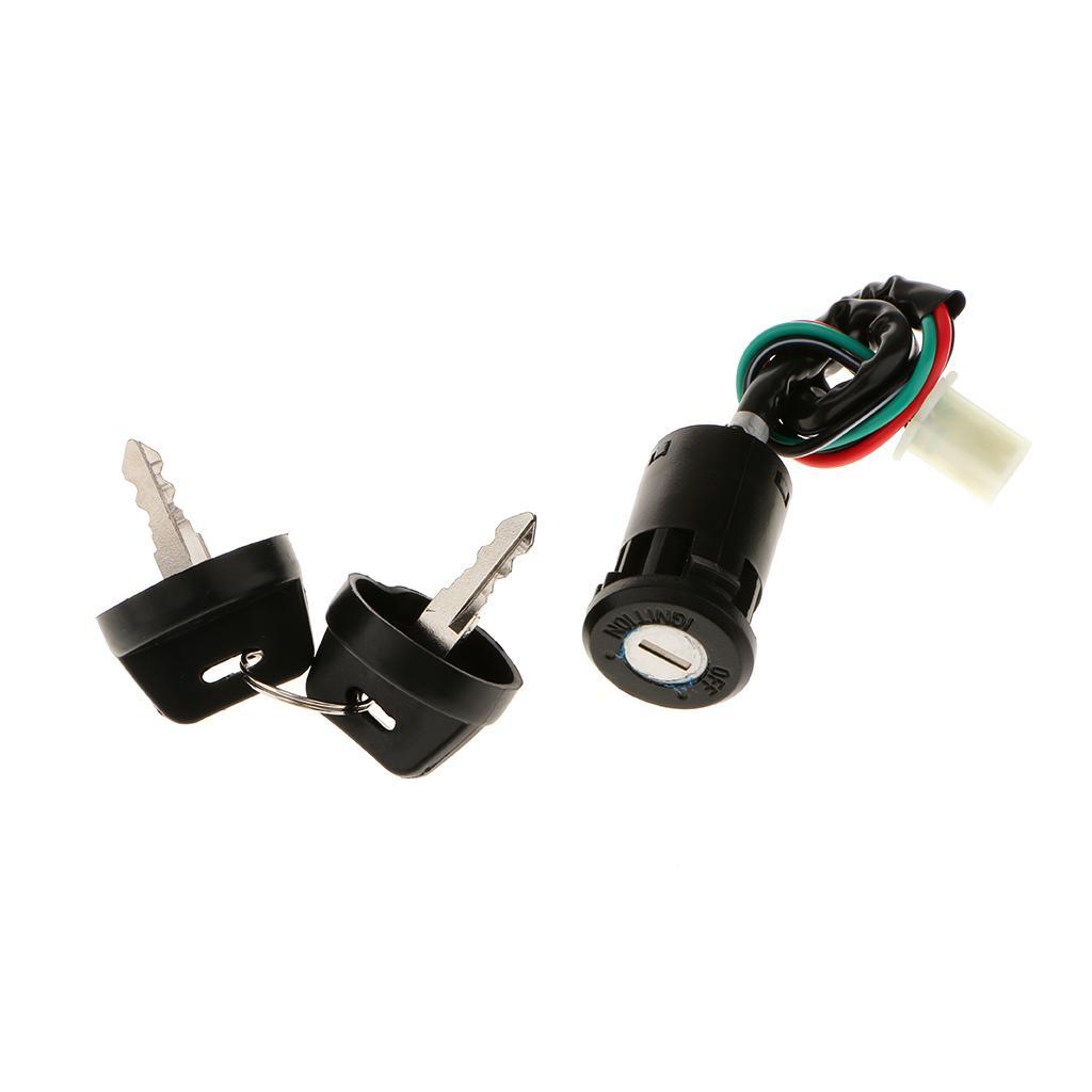 2x Ignition Key Scooter ATV Moped Electric Motorcycle Switch Lock 4 Wire