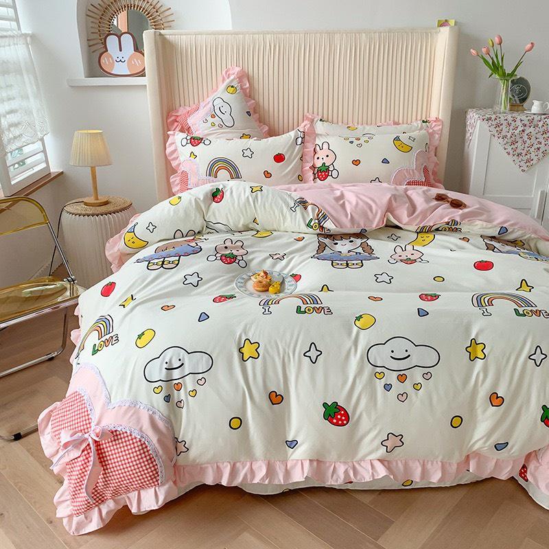 Set ga gối cotton bèo cao cấp mẫu mới 2022 - loại 1