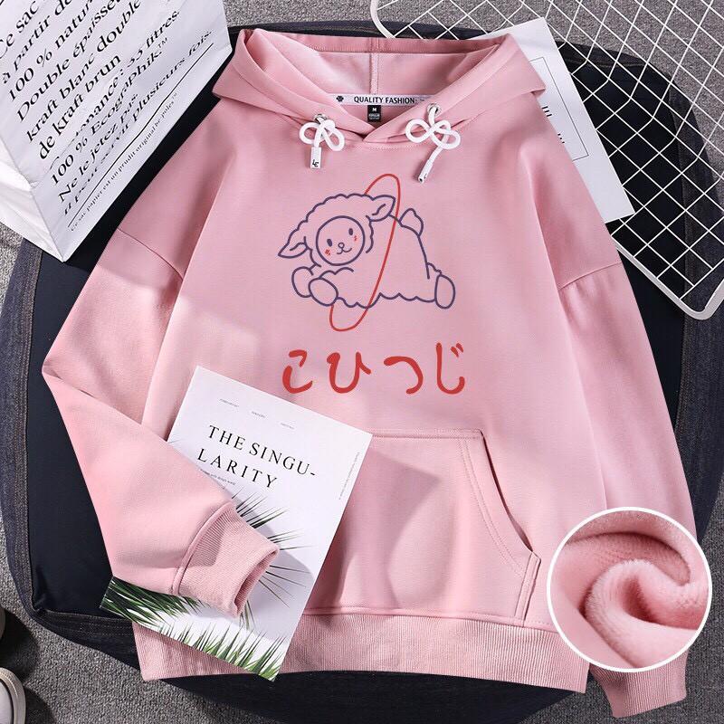 Áo Hoodie nam nữ - Áo khoác Hoodie nam nữ Trắng chống nắng Unisex form rộng CỪU HỒNG nỉ bông ấm áp