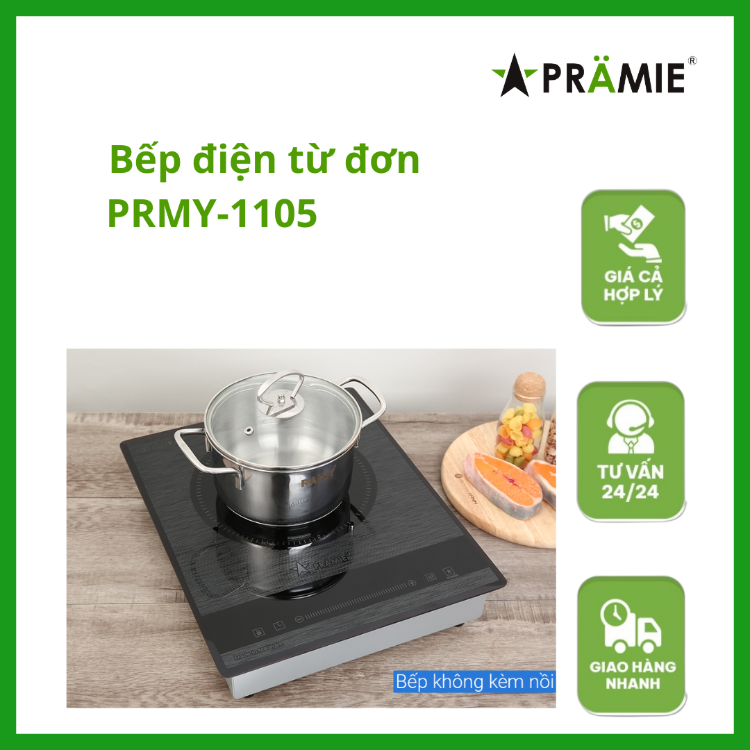 Bếp điện từ đơn Pramie 1105_ Bếp đơn âm_Hàng nhập khẩu  Malaysia